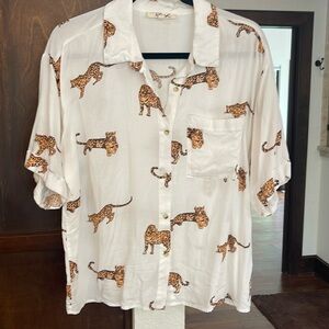 Leopard cats camp shirt